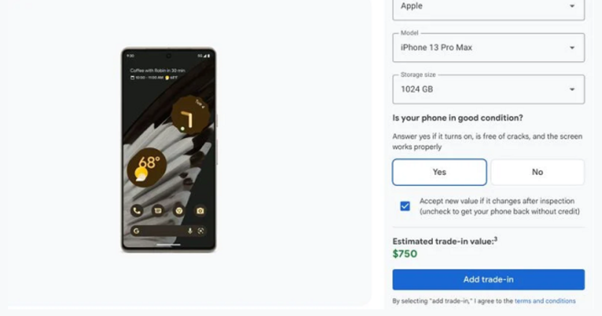 Google te da hasta 750 dólares por tu iPhone si compras un Pixel 7