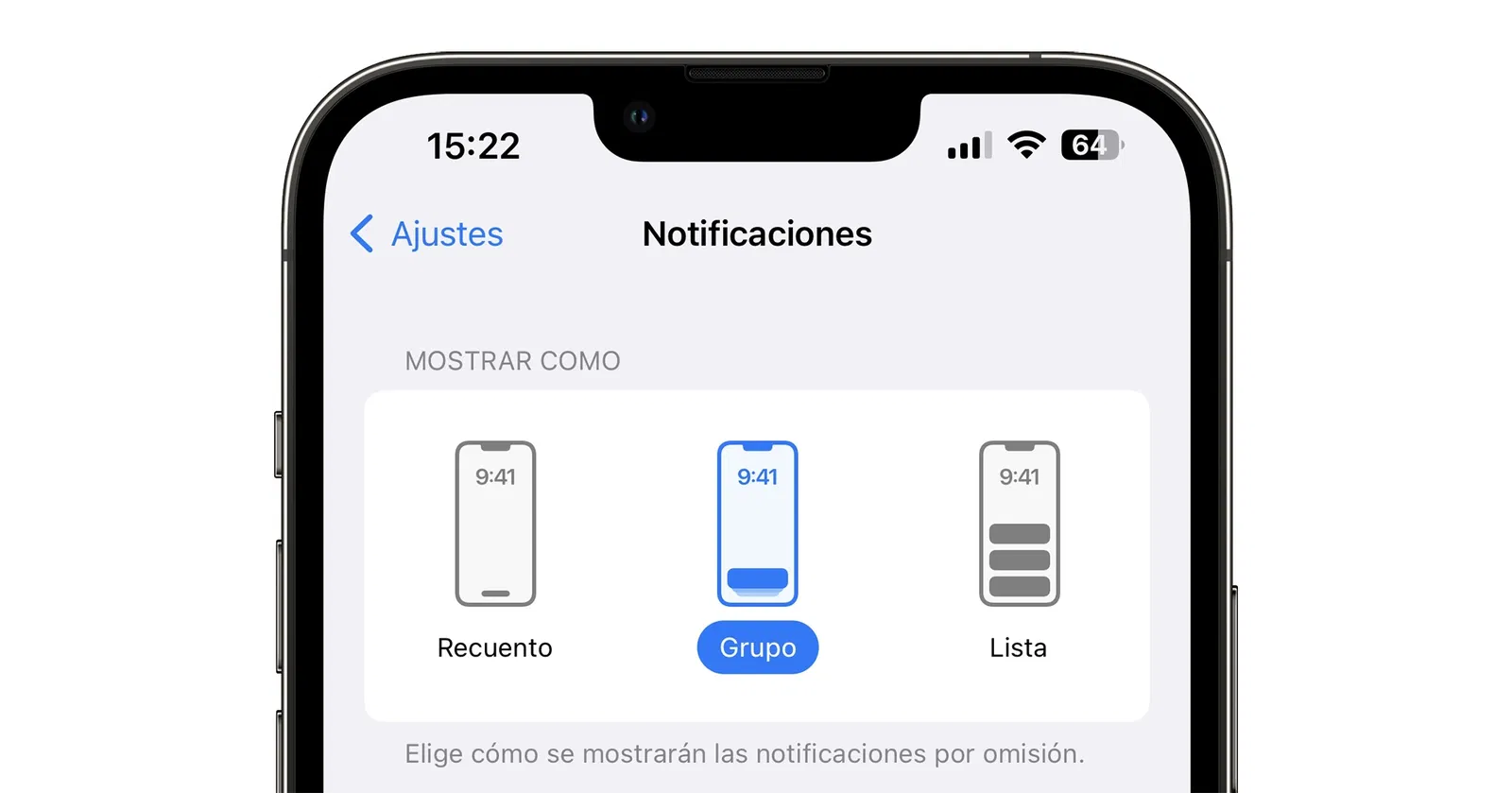 Varios tipos de notificaciones