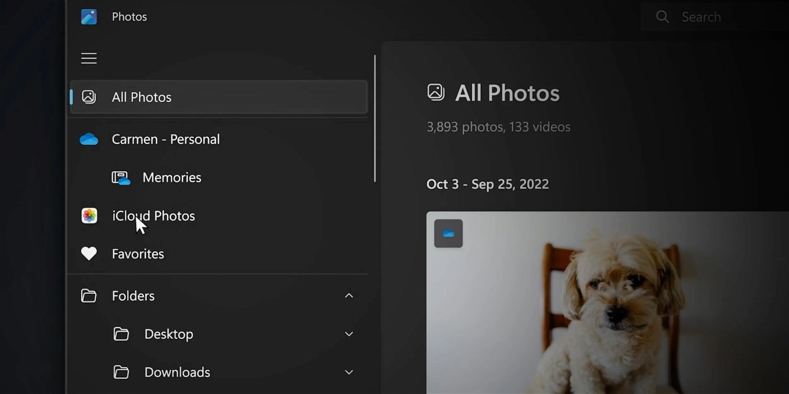 iCloud en Fotos de Windows 11