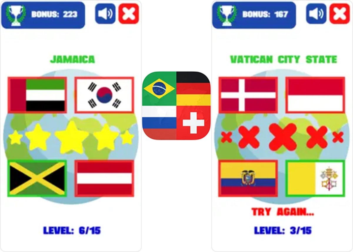 Reconoce las banderas de 200 países y sus colores con ayuda de Banderas del Mundo Quiz