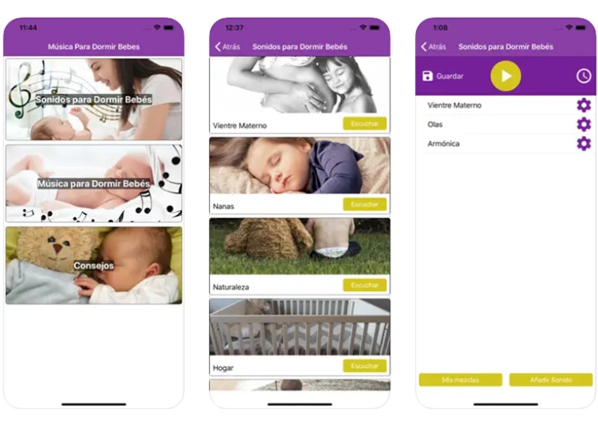 Una app con sonidos, música y consejos para dormir bebés