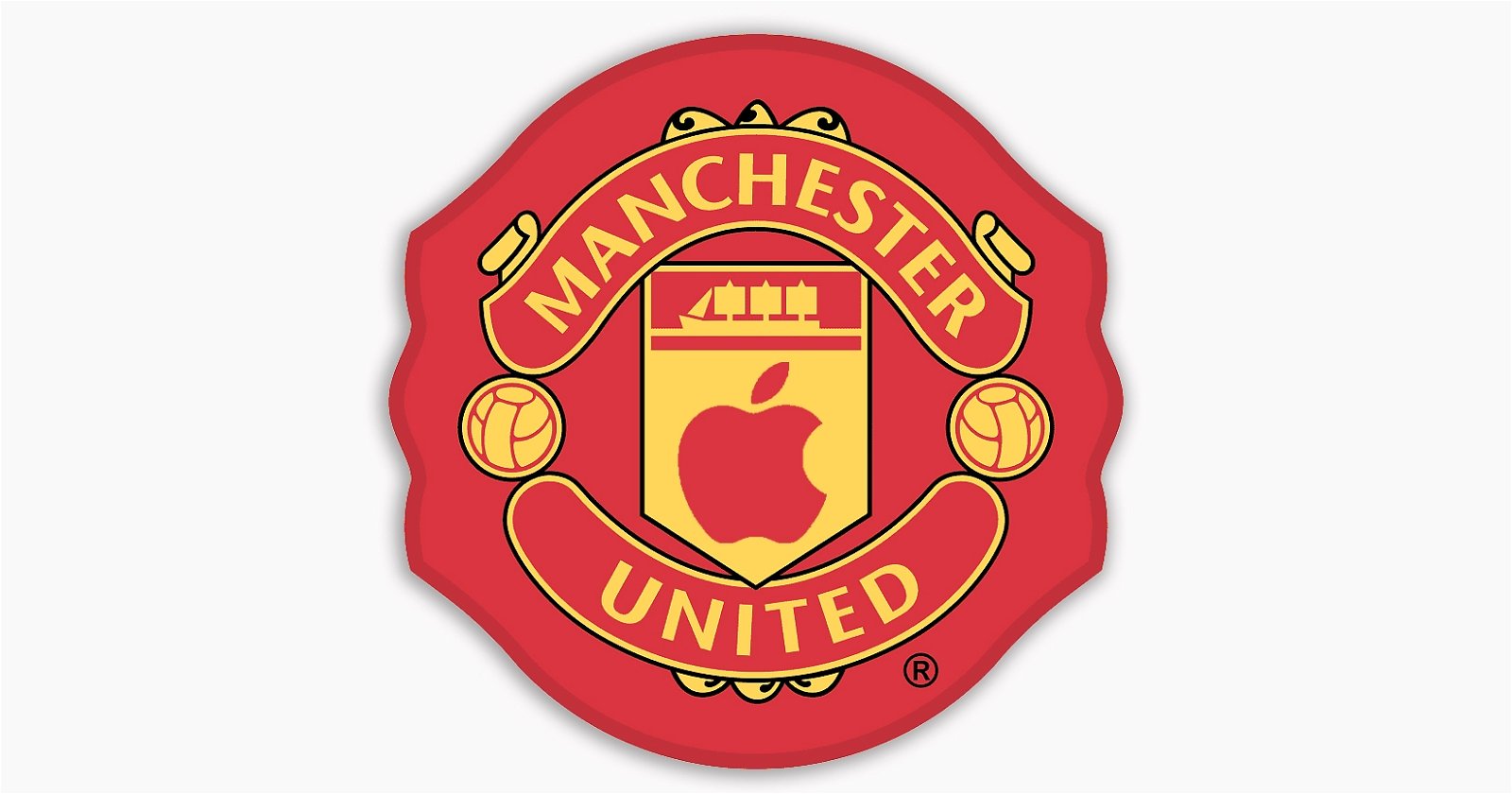 Logo Manchester United con la manzana de Apple