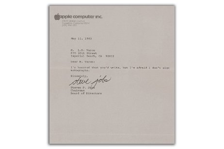 En 1983 escribieron a Steve Jobs una carta pidiendo un autógrafo, y esto es lo que respondió