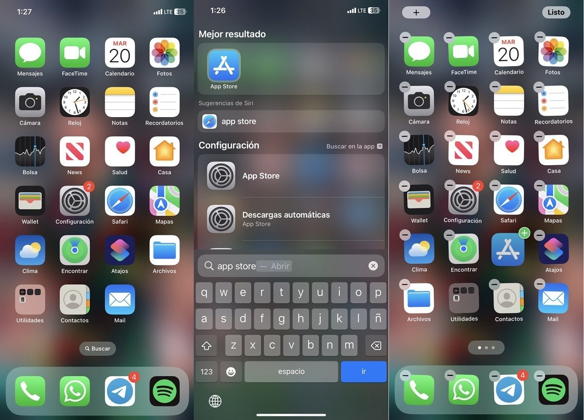 Recuperar y eliminar el ícono de App Store en iPhone