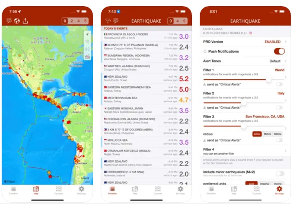Earthquake: una app para detectar sismos 