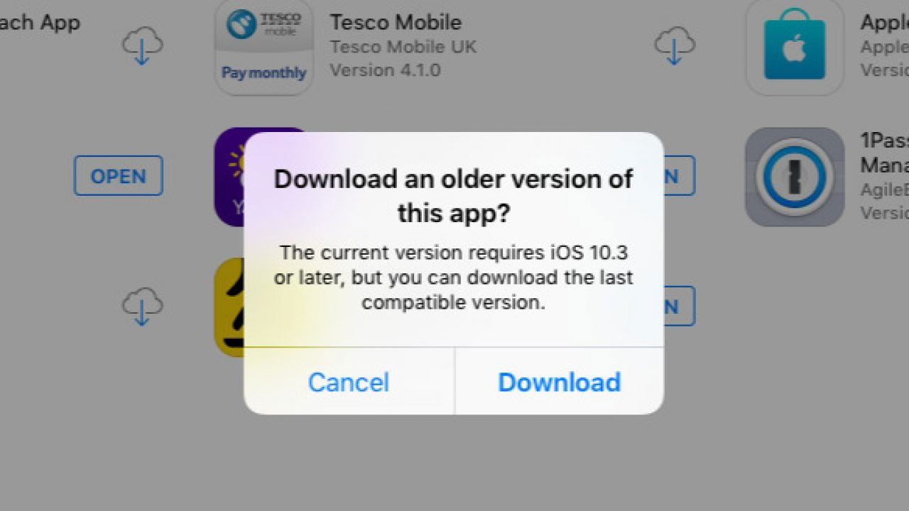 descargar versiones antiguas de apps en ios