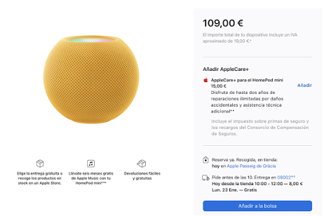 Apple ha subido 10 euros el precio del HomePod mini sin razón aparente