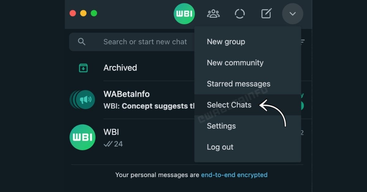 Vista de WhatsApp web