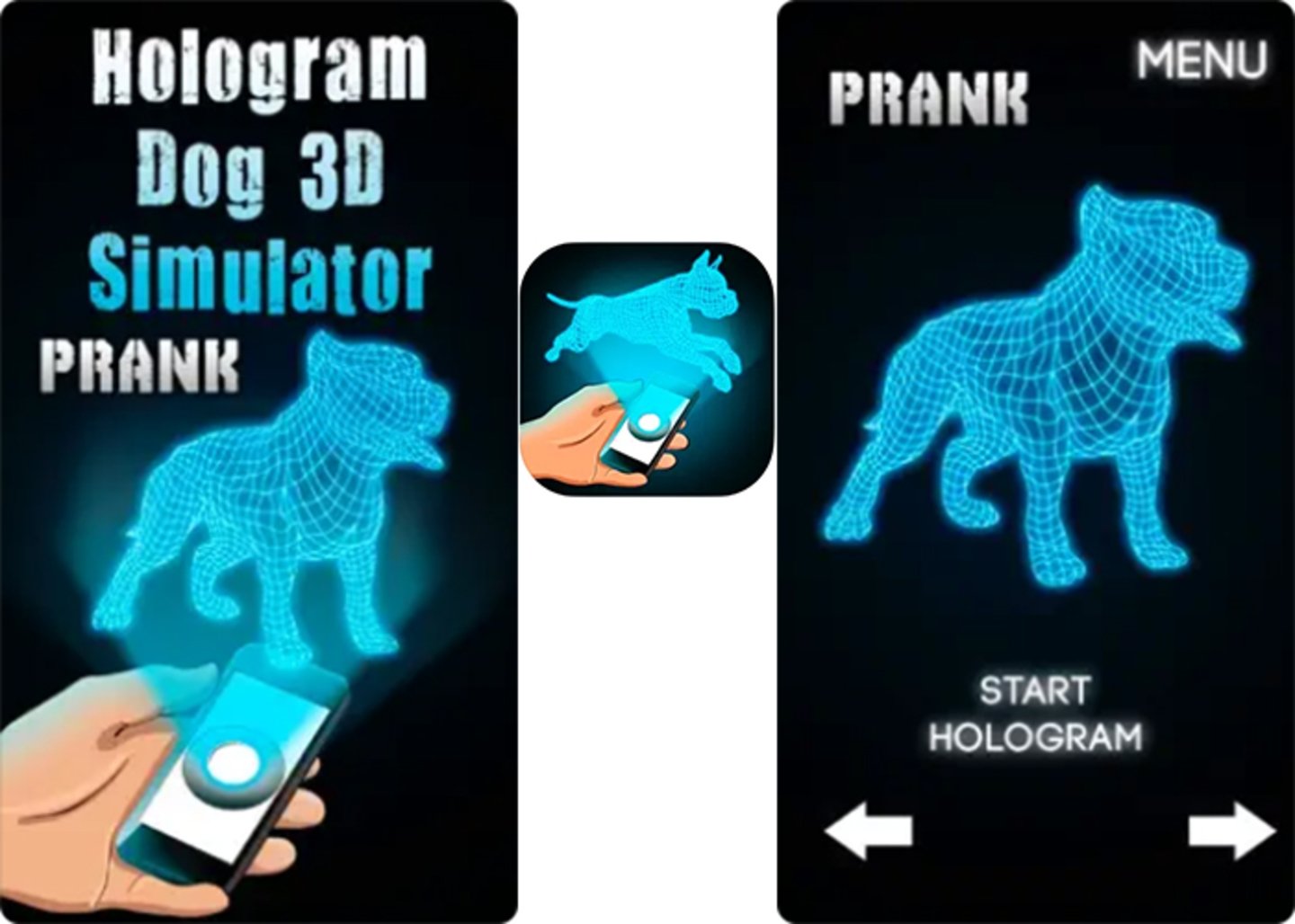 Play with a virtual dog in 3D with Hologram Dog Simulator