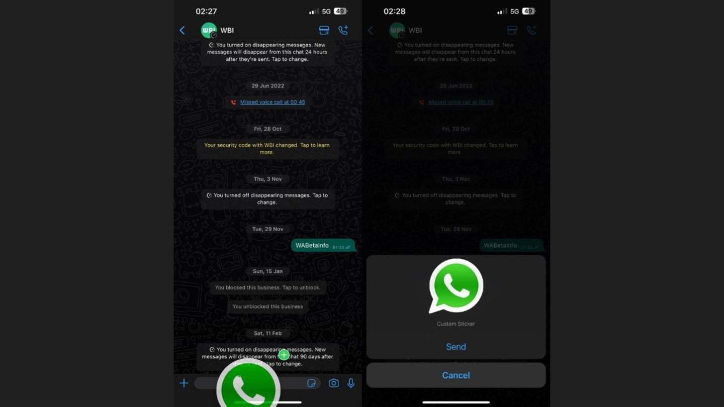 Interfaz para crear pegatinas en WhatsApp