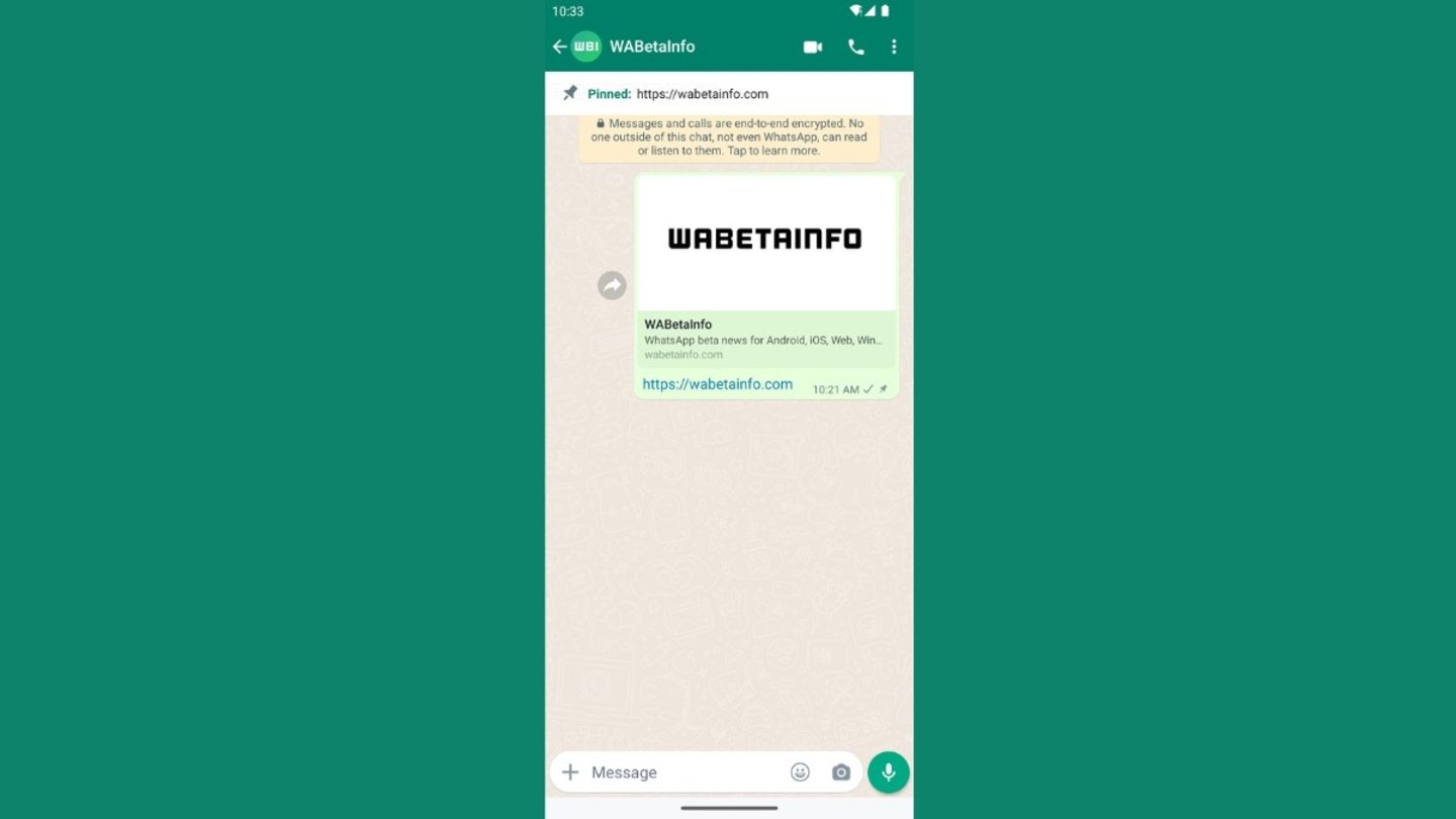 Interfaz chats anclados en WhatsApp