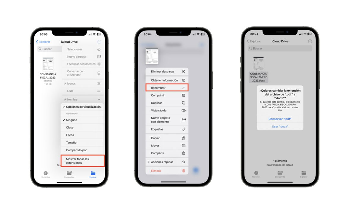 Cómo cambiar el formato de los archivos en iPhone, iPad y Mac