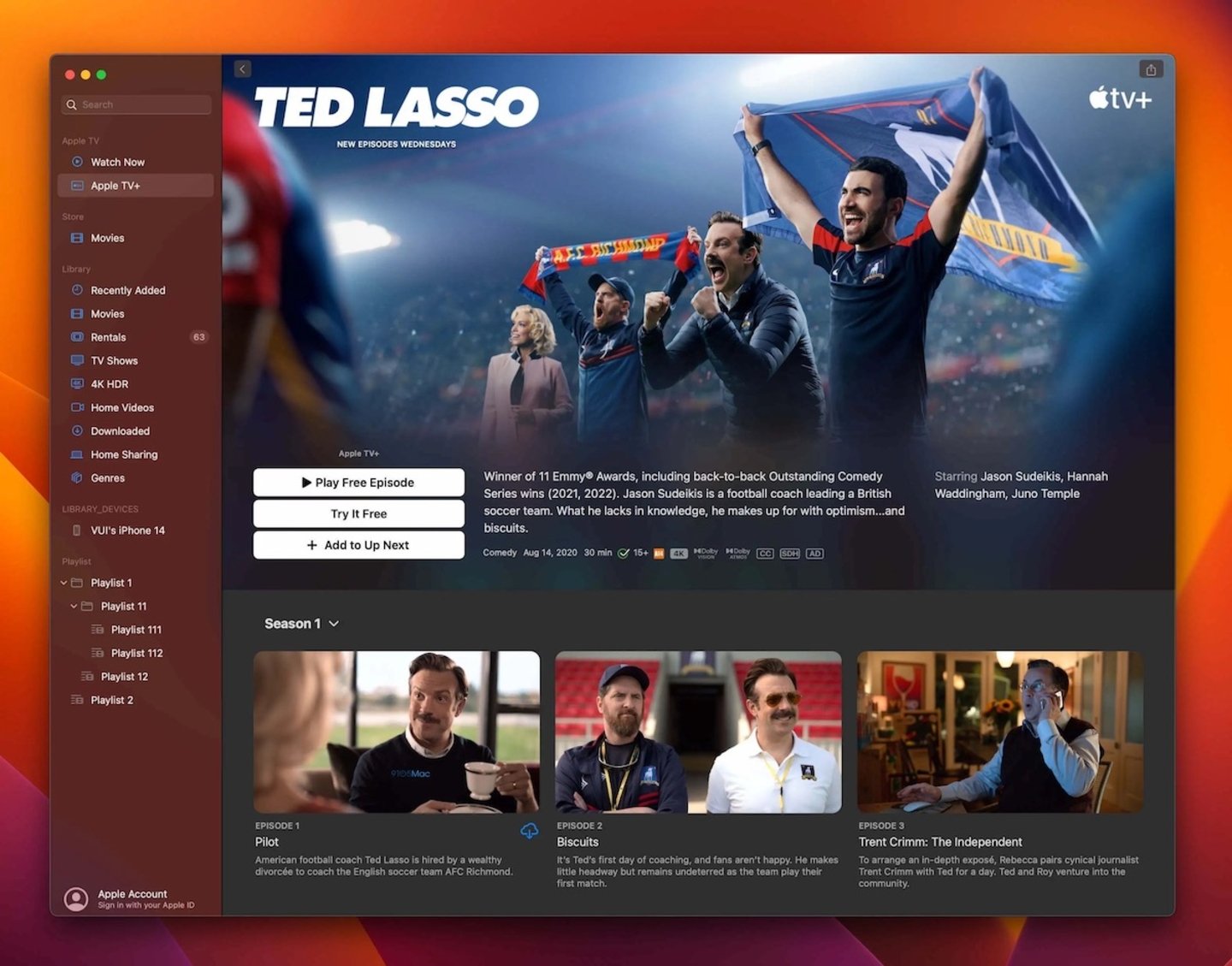 Ted Lasso en macOS 13.3