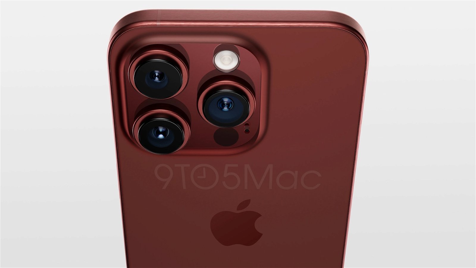 Concepto de iPhone 15 Pro en color rojo