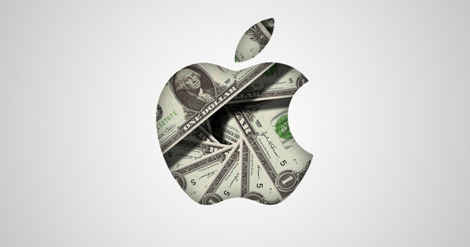 Logo de Apple con dinero