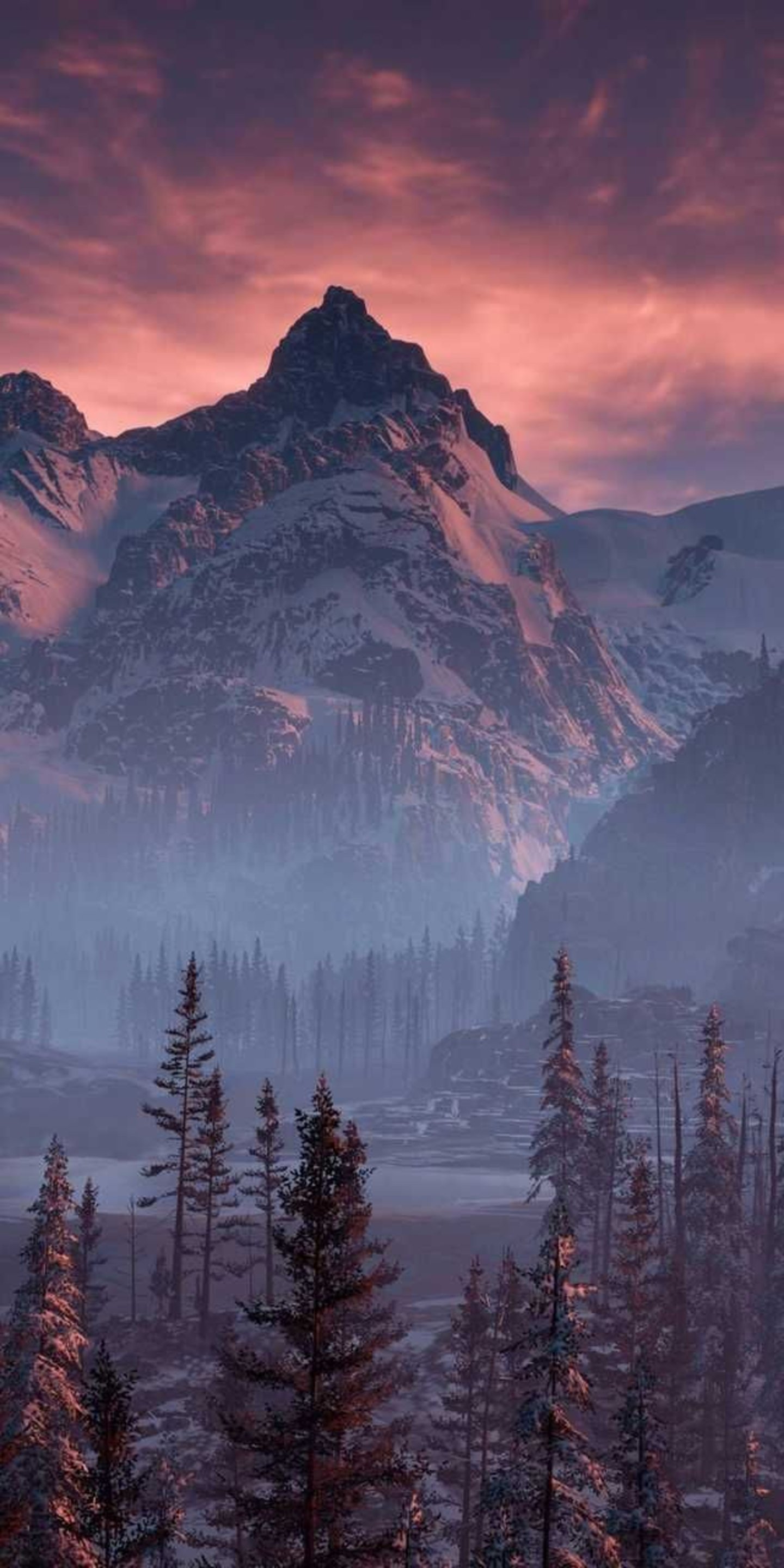 fondos de pantalla de montanas-bosque nevado