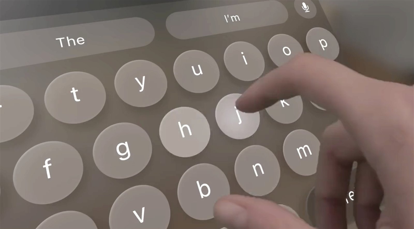 El teclado virtual de visionOS luce tal cual como en iOS