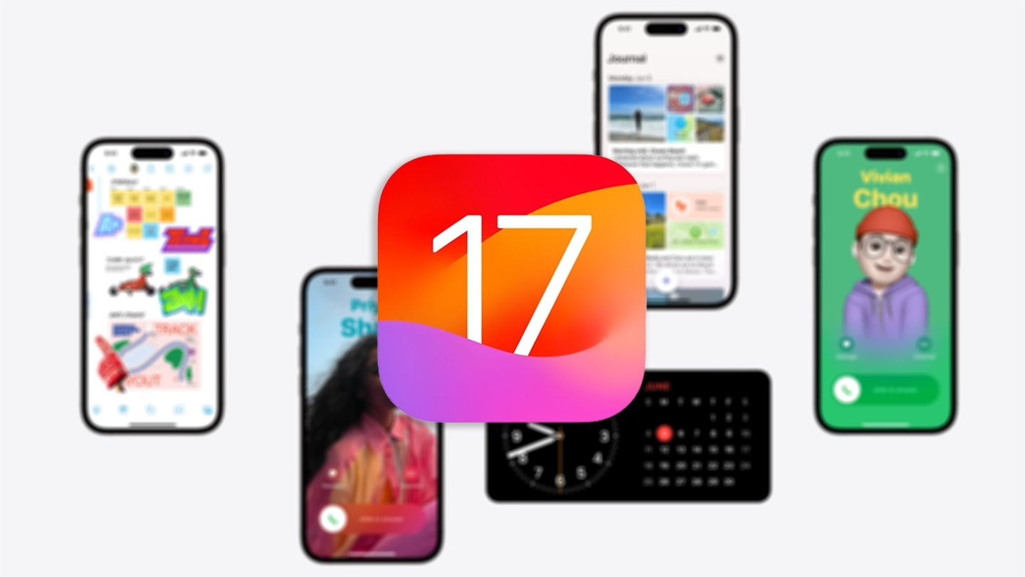 Icono de iOS 17 y varios iPhone