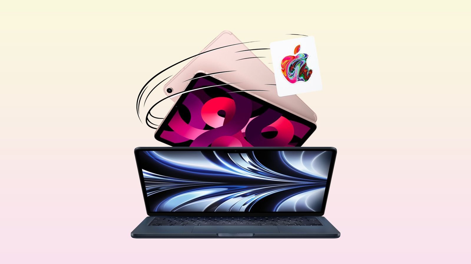 Un Macbook, un hipad y una tarjeta regalo de Apple