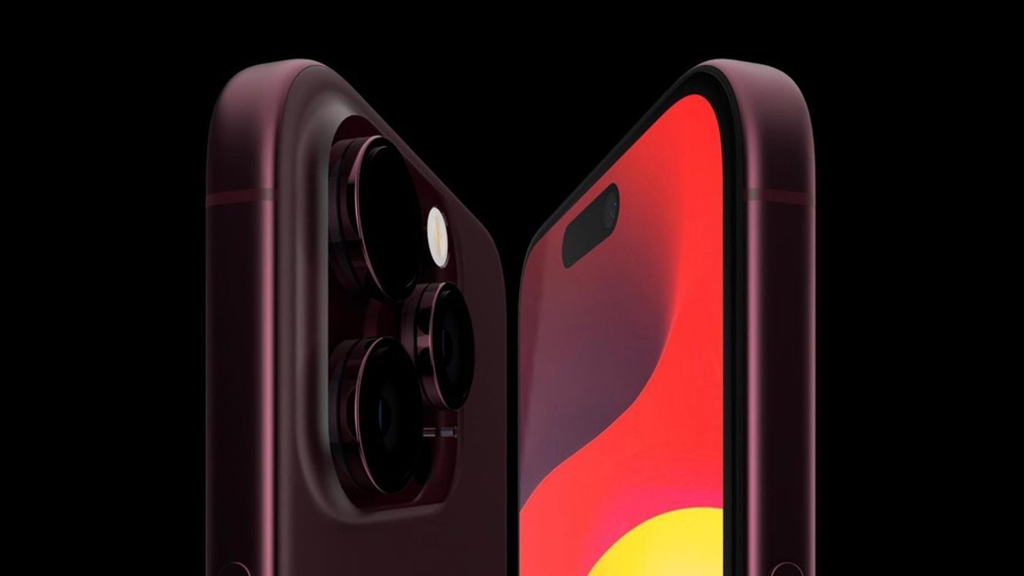 Concepto de iPhone 15 rojo