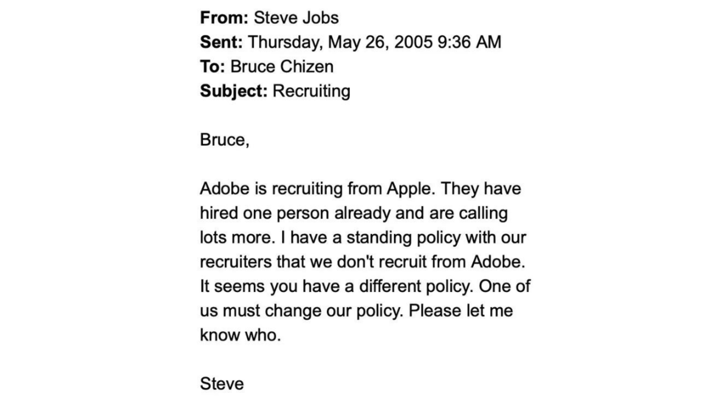 Correo de Steve Jobs al CEO de Adobe