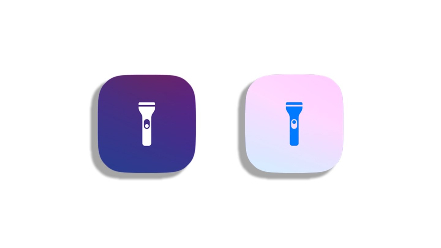 El icono de la linterna del iOS
