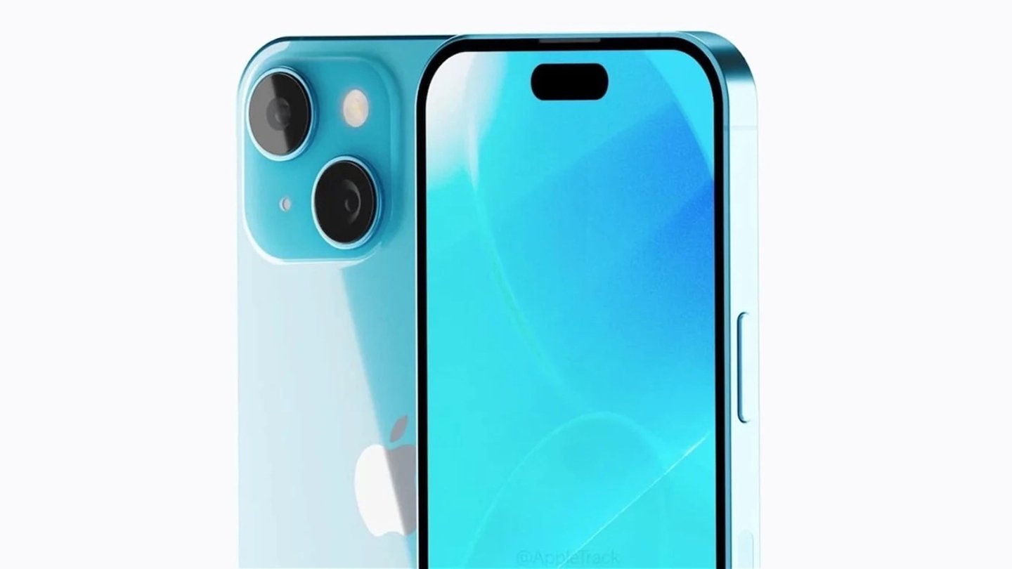 Concepto de iPhone 15 en color azul