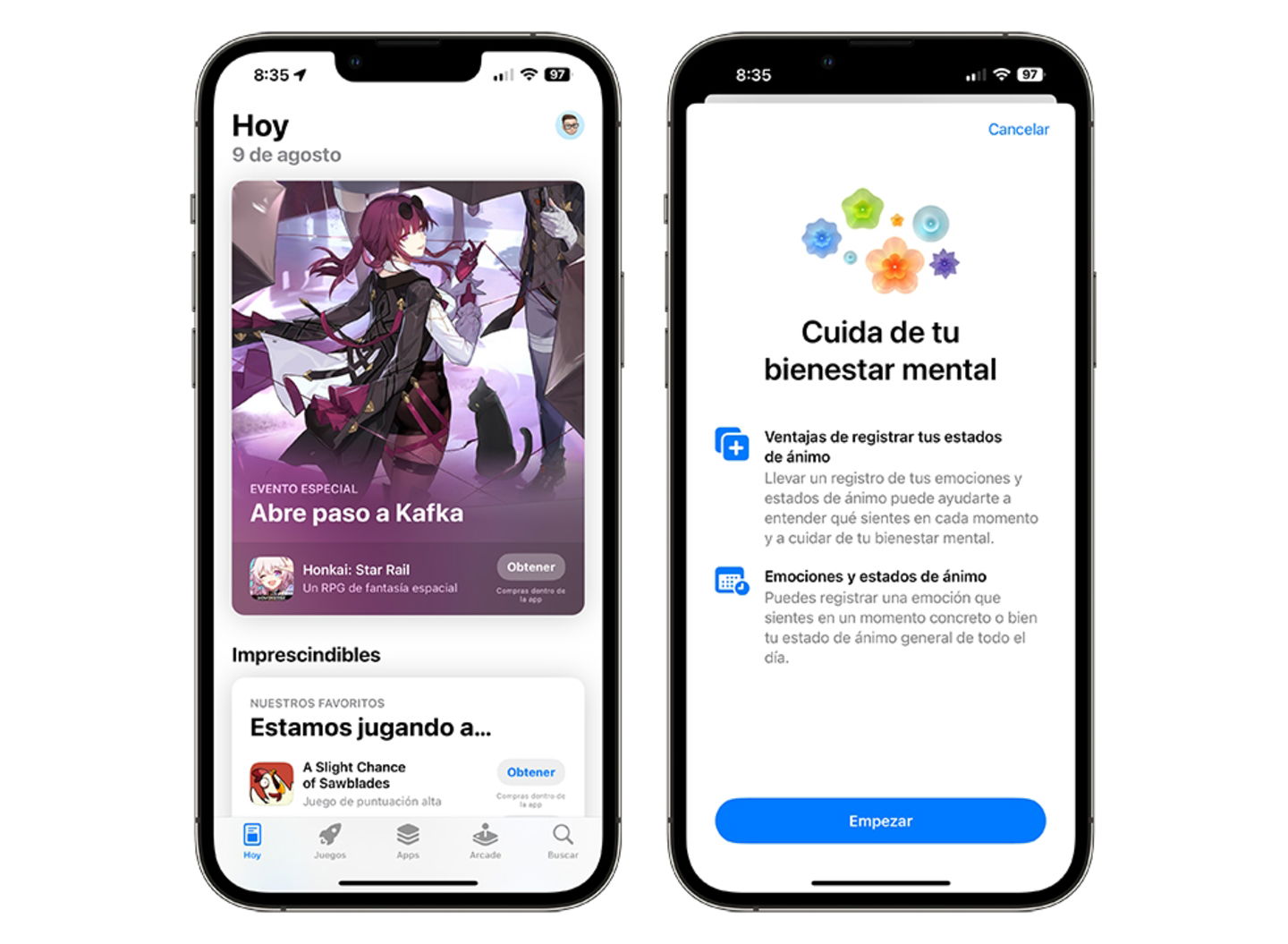 Capturas de pantalla de iOS 17