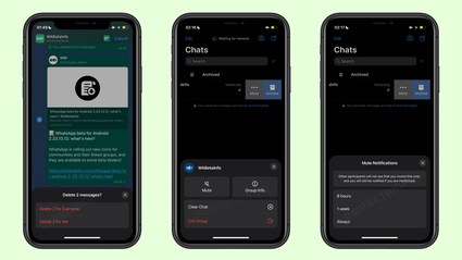 Capturas de pantalla de la nueva interfaz de WhatsApp
