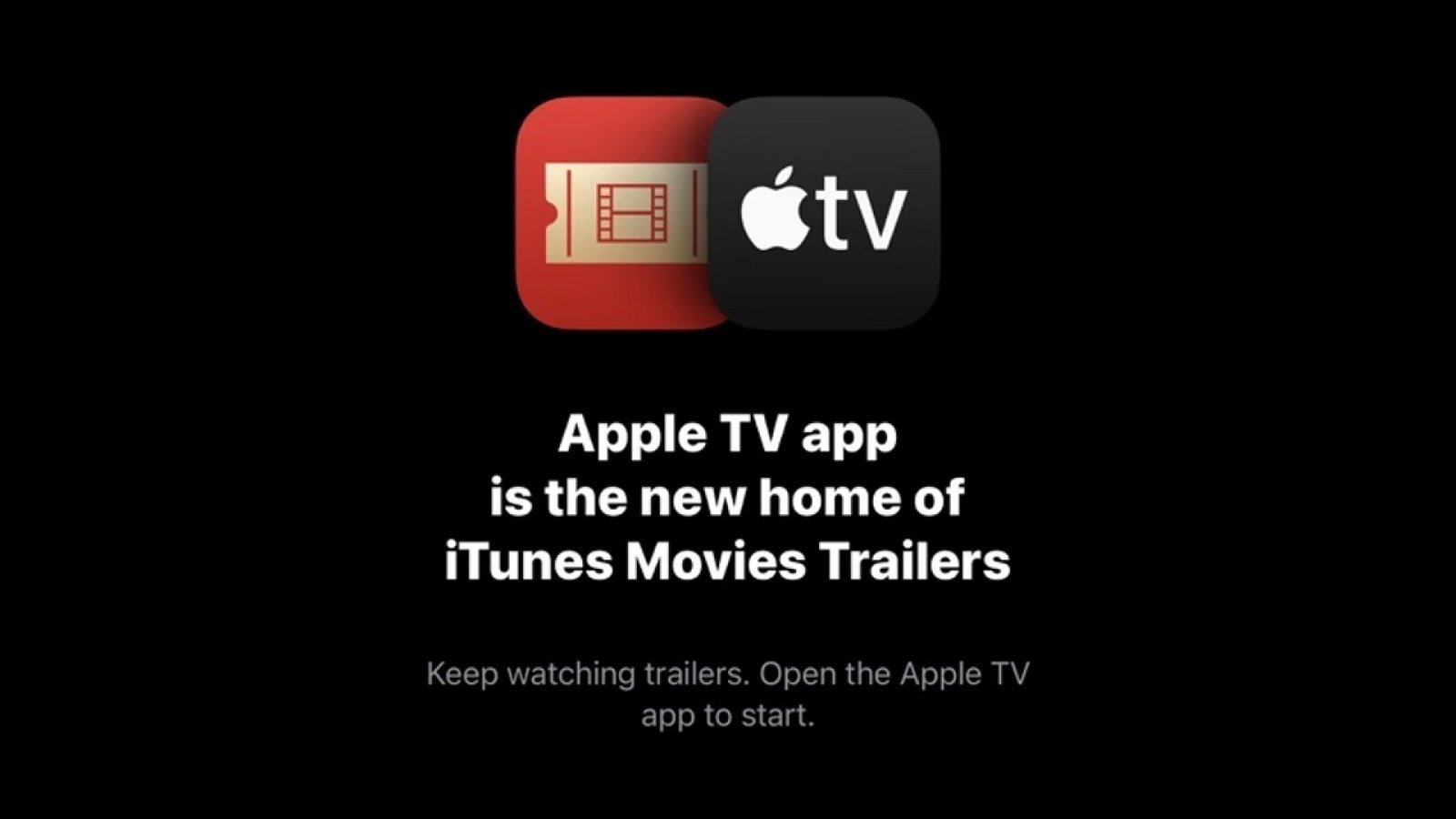 Iconos de iTunes Movie Trailers y Apple TV