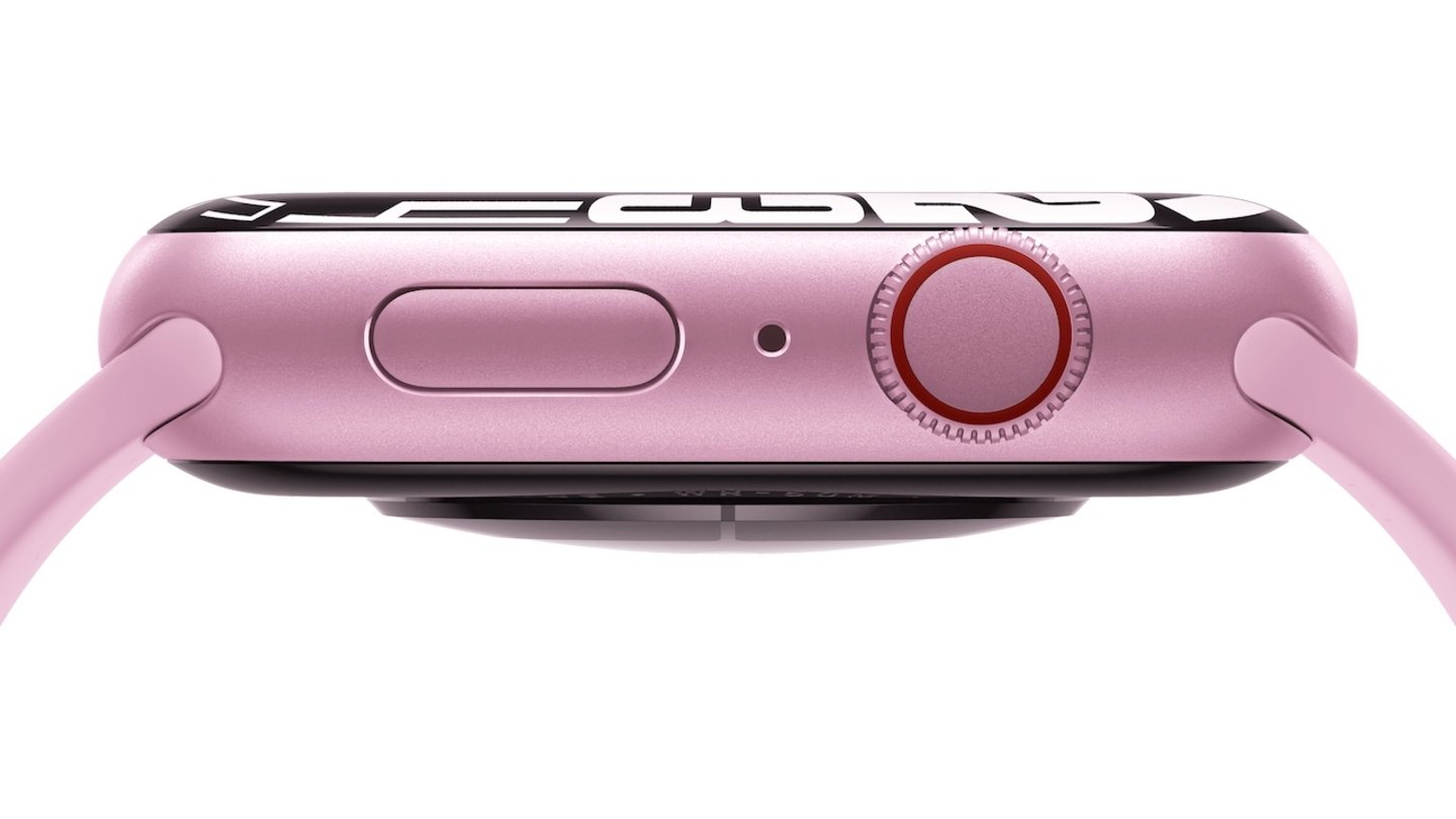 Concepto de Apple Watch de color rosa