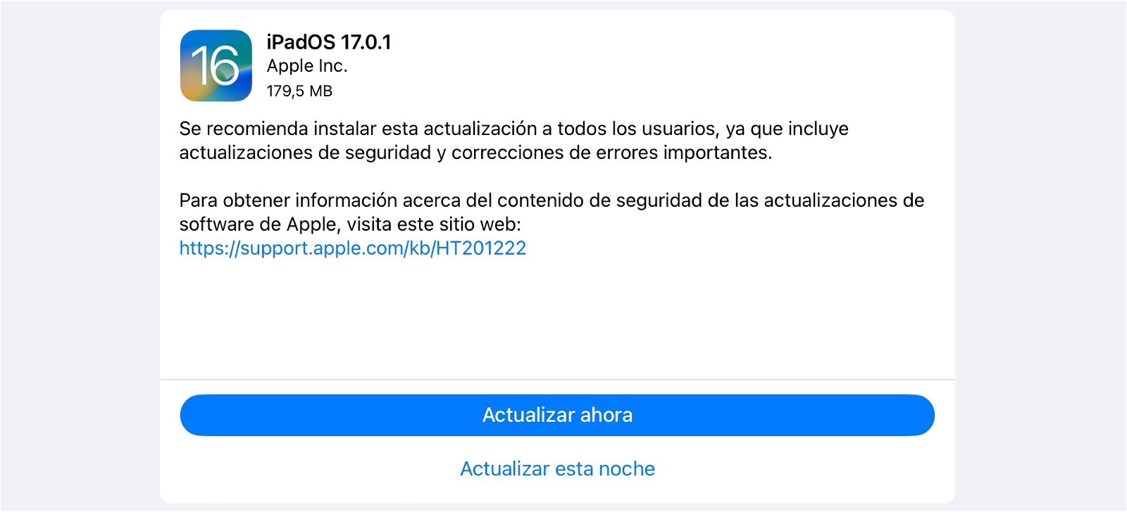 iPadOS 17.0.1