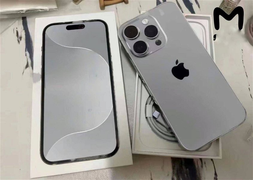 Supuesta imagen del iPhone 15 Pro de color gris