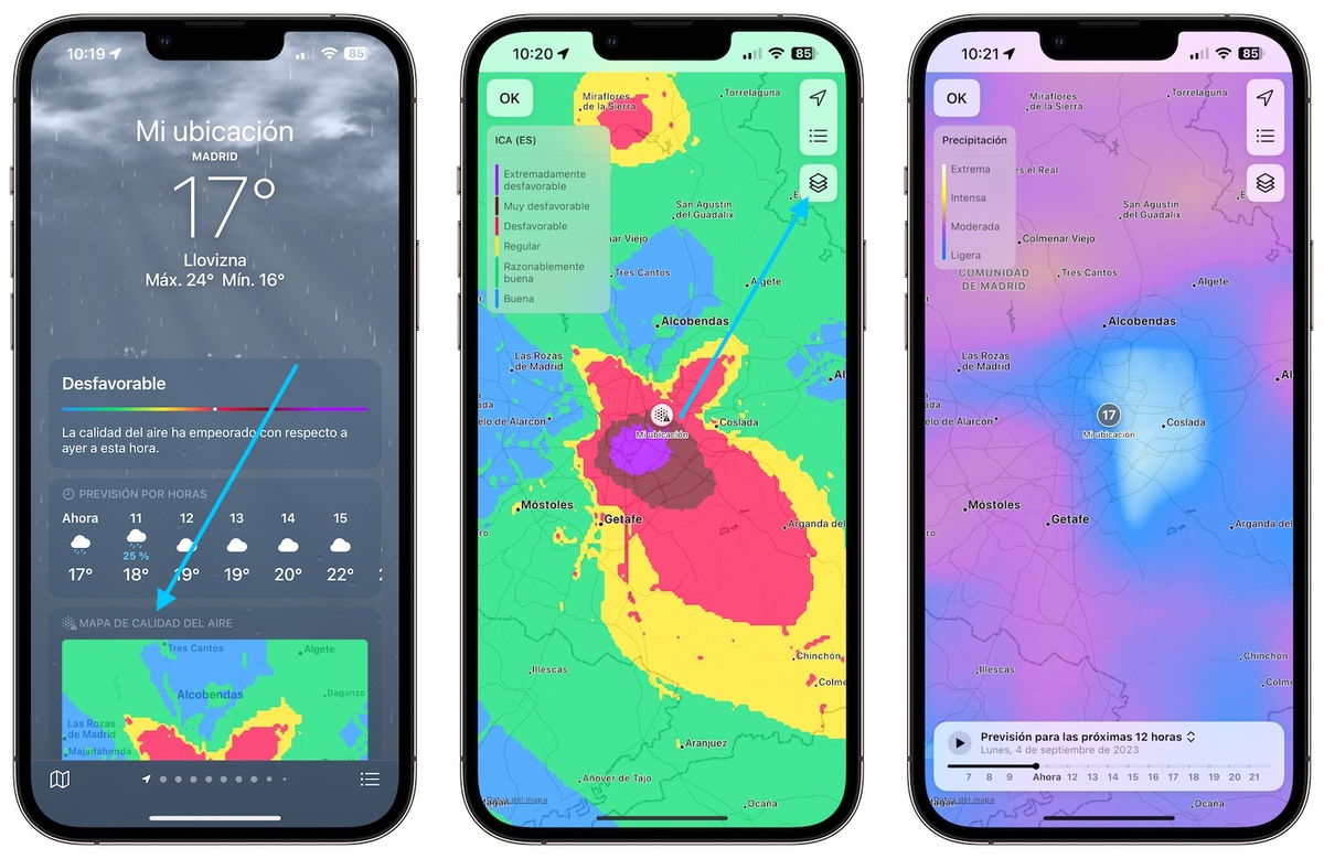 How To See The Map Of Precipitation And Rains From The IPhone
