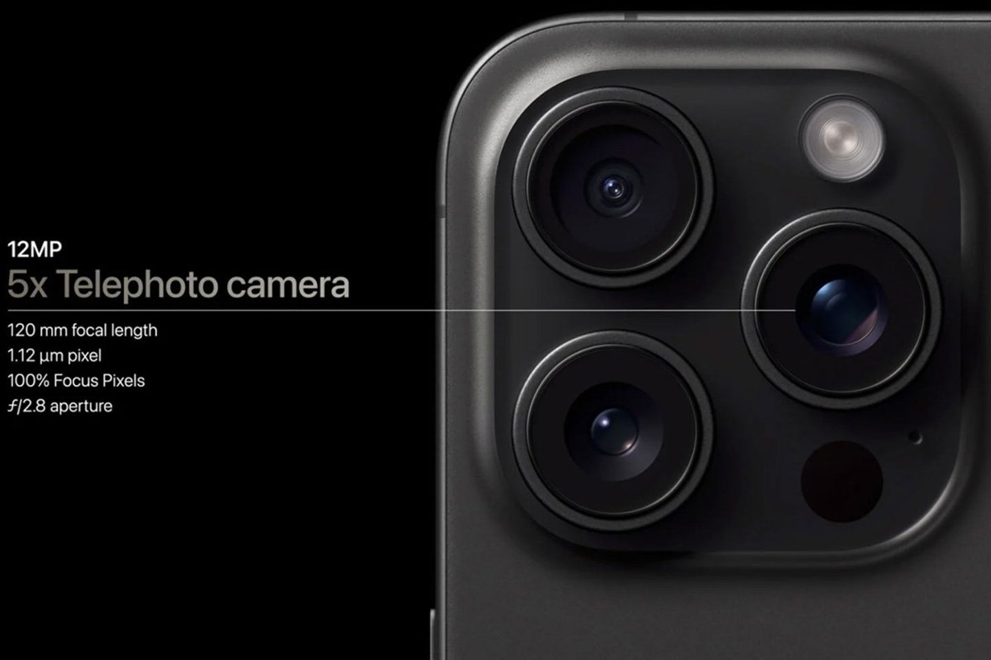 5x óptico en iPhone 15 Pro Max