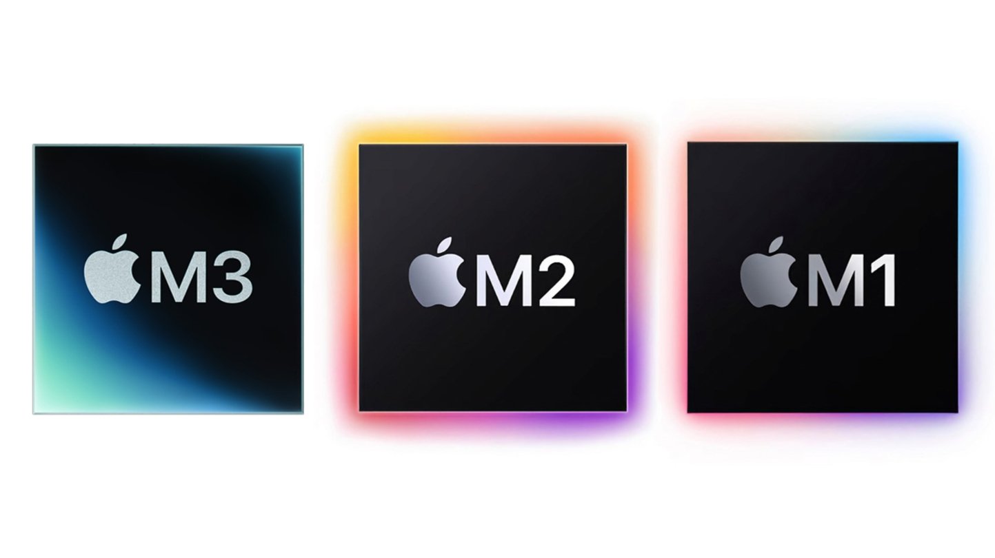 Chips M3, M2 y M1 de Apple