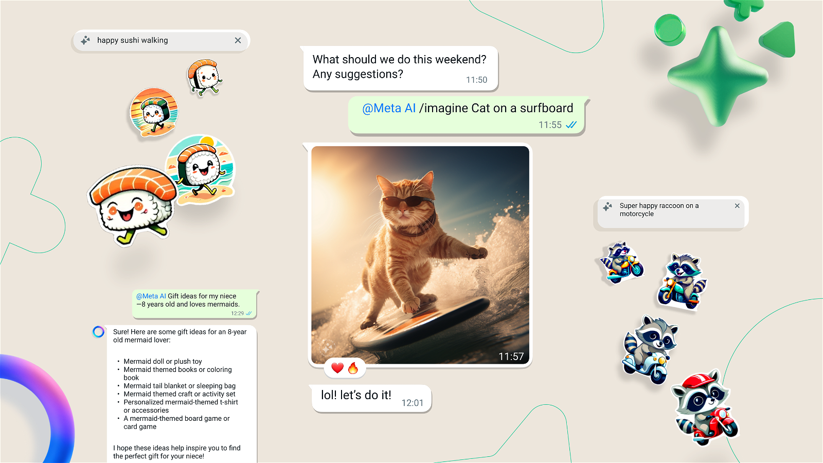 Imagen promocional de WhatsApp y sus funciones de Inteligencia Artificial