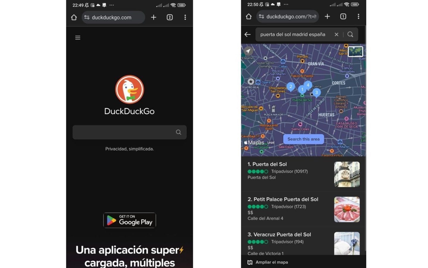DuckDuckGo para usar Apple Maps en Android, Windows o Linux