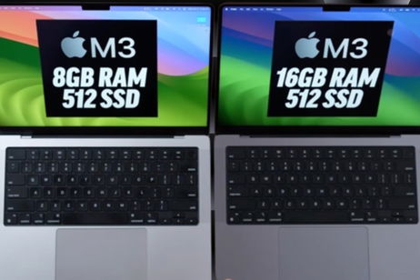 Este test muestra la enorme diferencia entre un MacBook Pro con chip M3 de 16 GB de RAM y uno de 8 GB Este test muestra la enorme diferencia entre un MacBook Pro con chip M3 de 16 GB de RAM y uno de 8 GB
