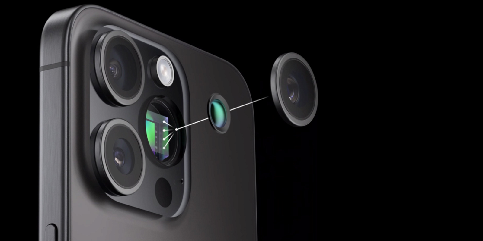 Concepto de la cámara posterior del iPhone 16