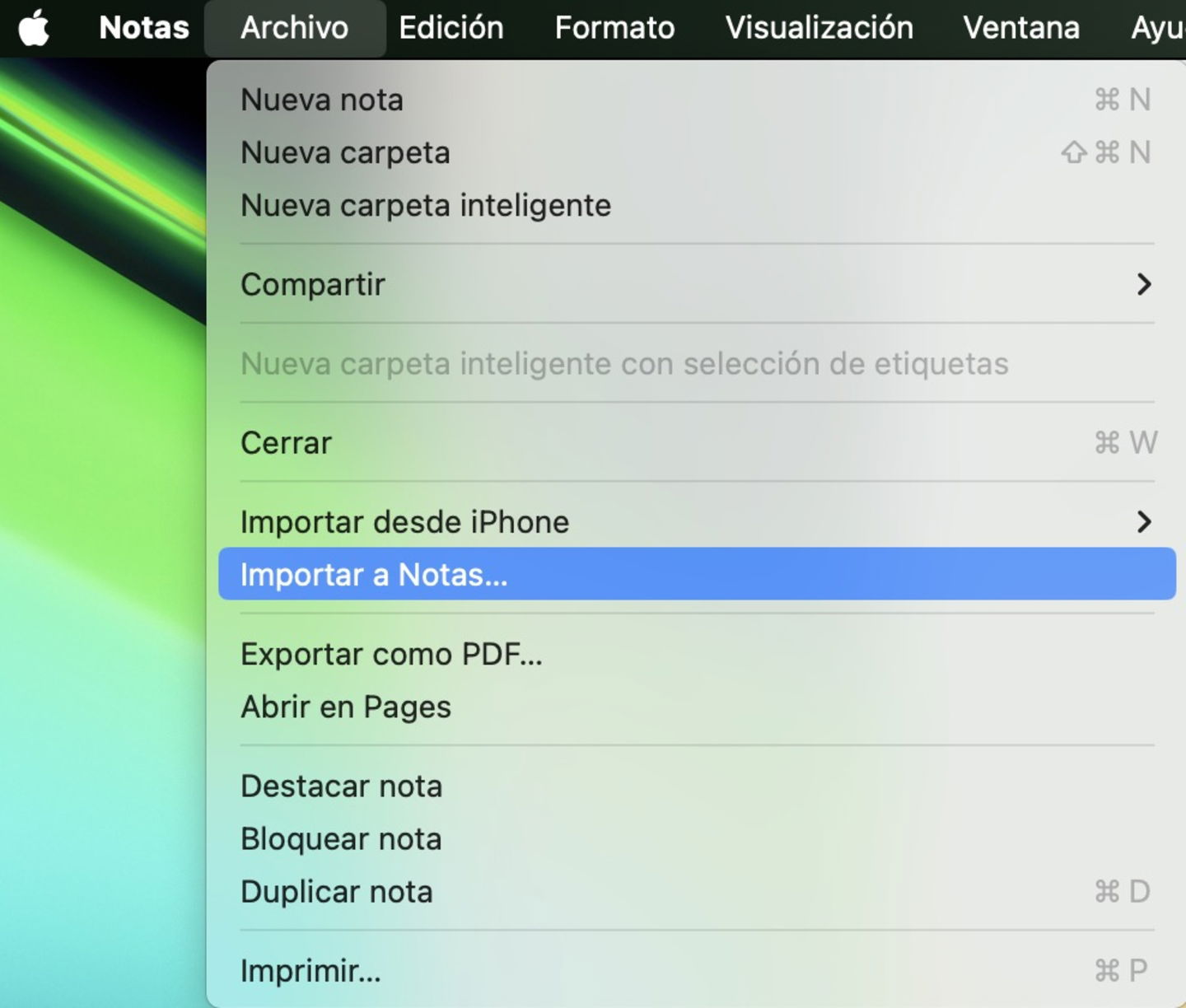 Importar archivo de Evernote a Notas de Apple