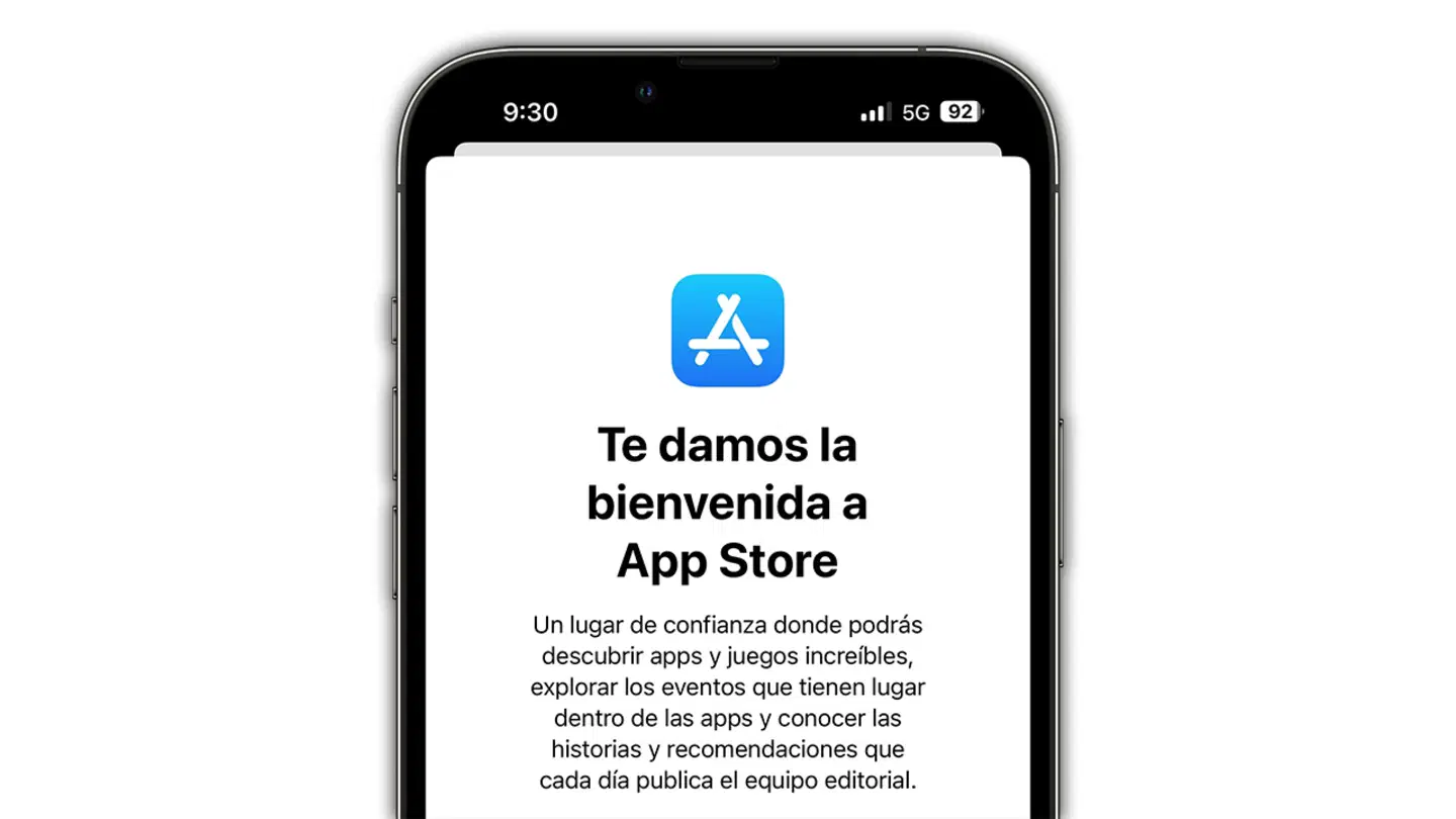 Pantalla de bienvenida a la App Store