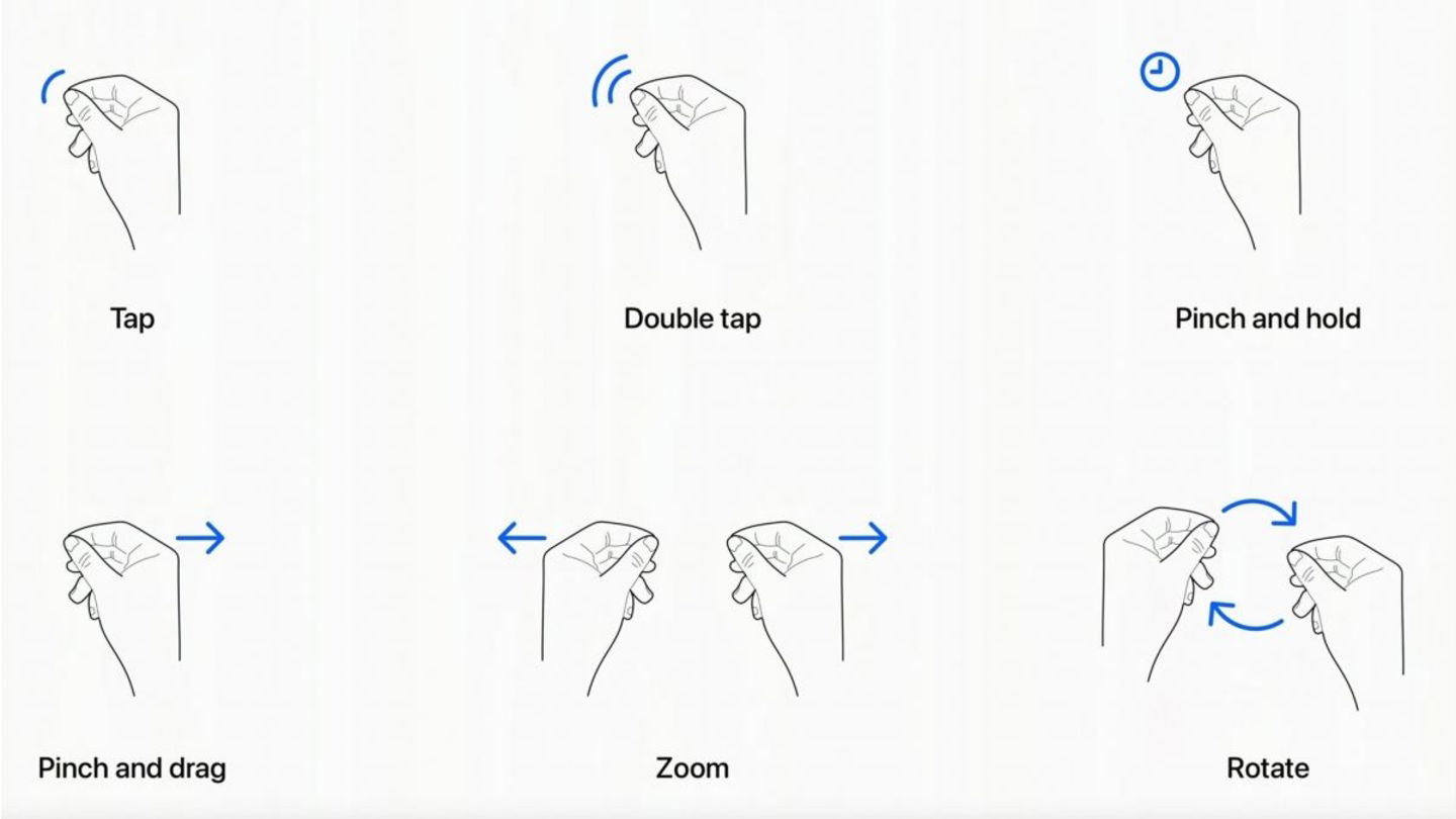 Gestos principales para utilizar Apple Vision Pro