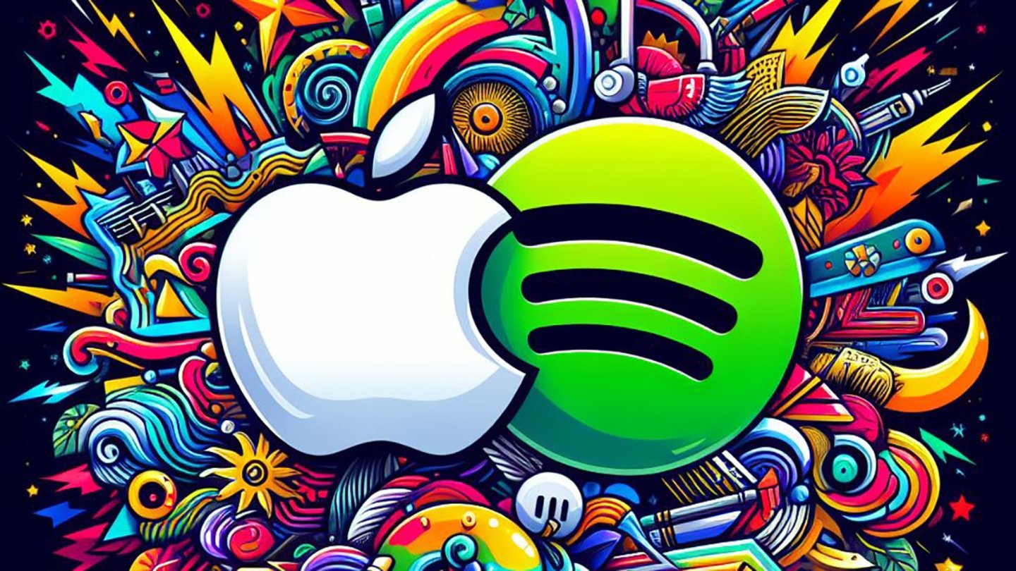Logos de Apple y Spotify