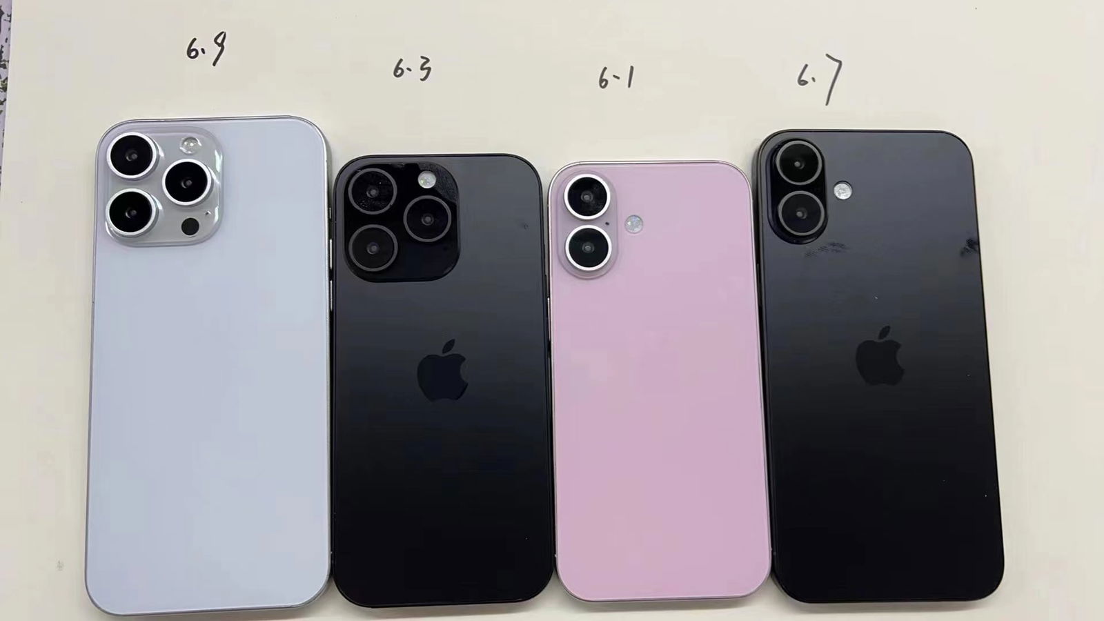 Nuevos iPhone 16 y sus tamaños