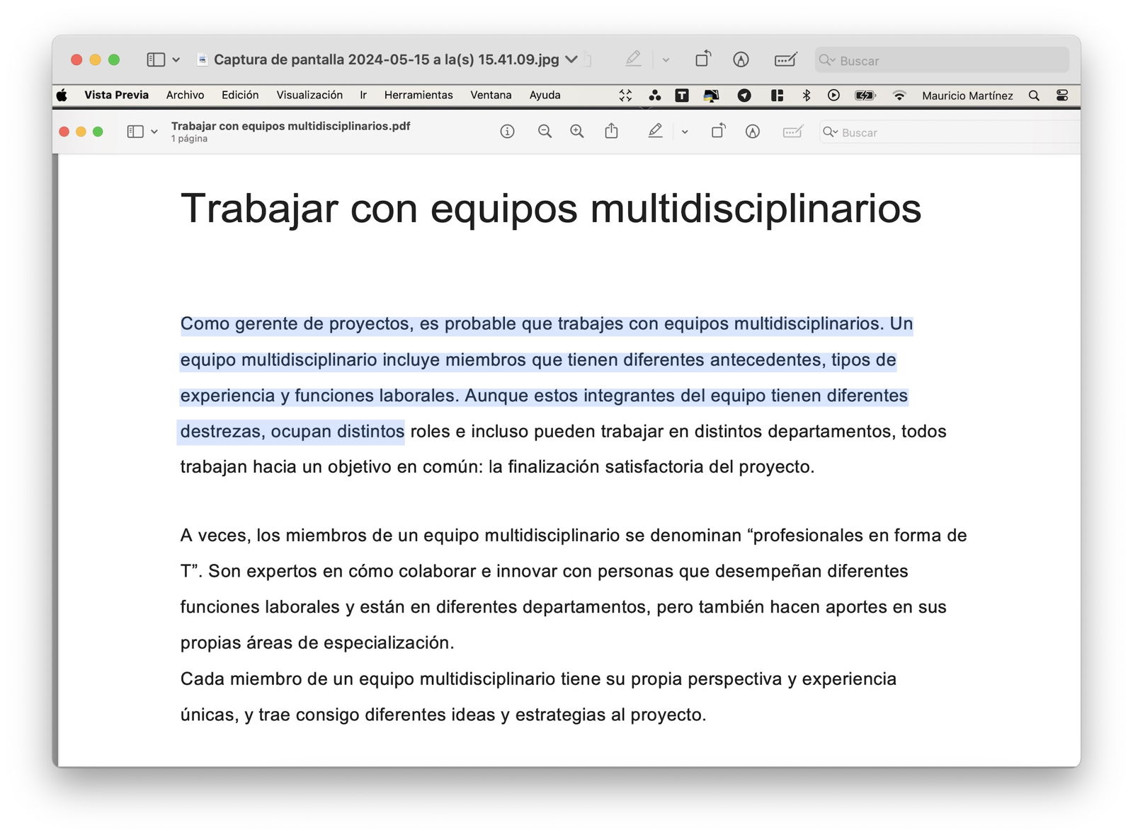 Captura de pantalla en macOS
