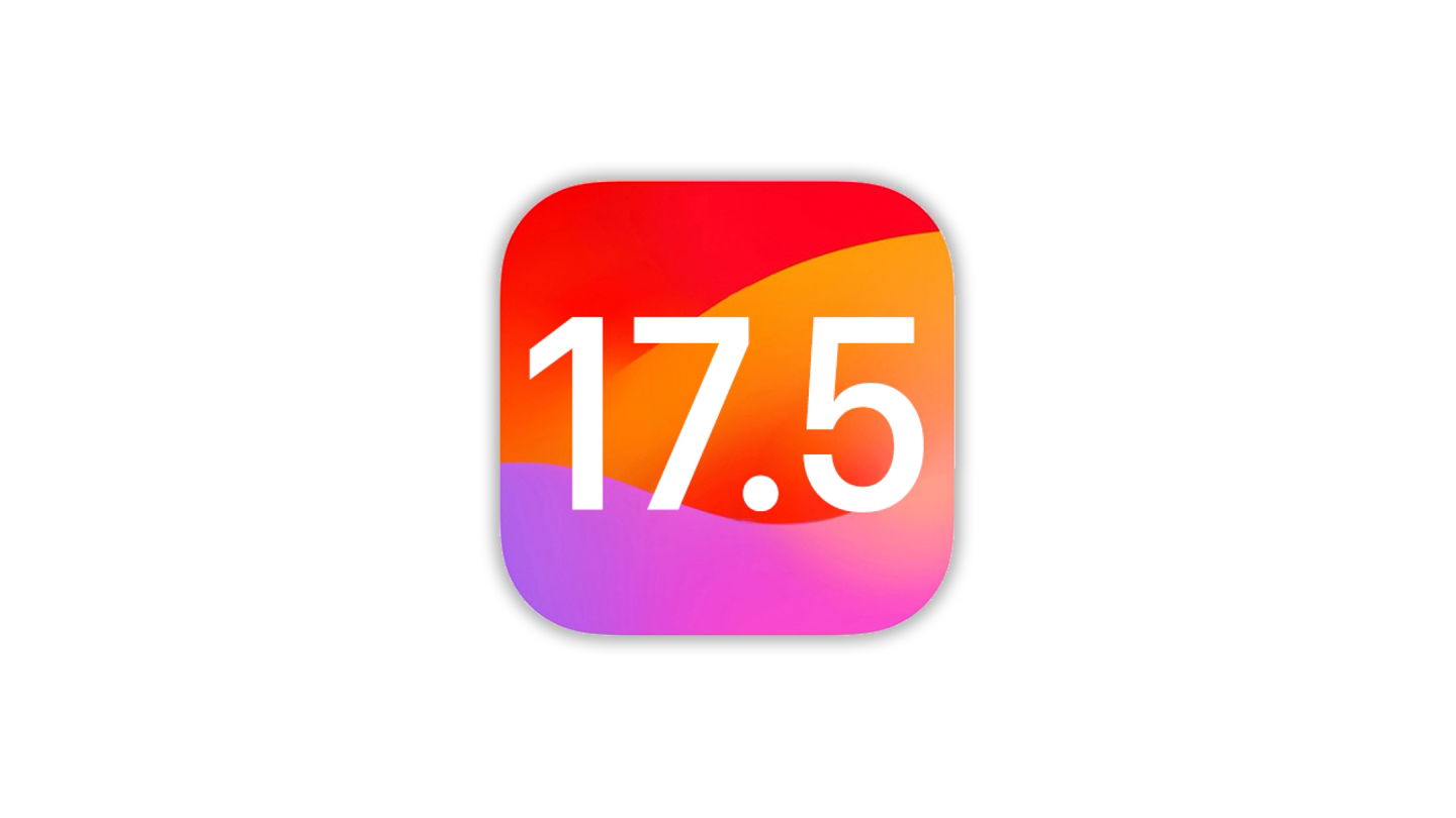 Icono de iOS 17.5 sobre un fondo blanco