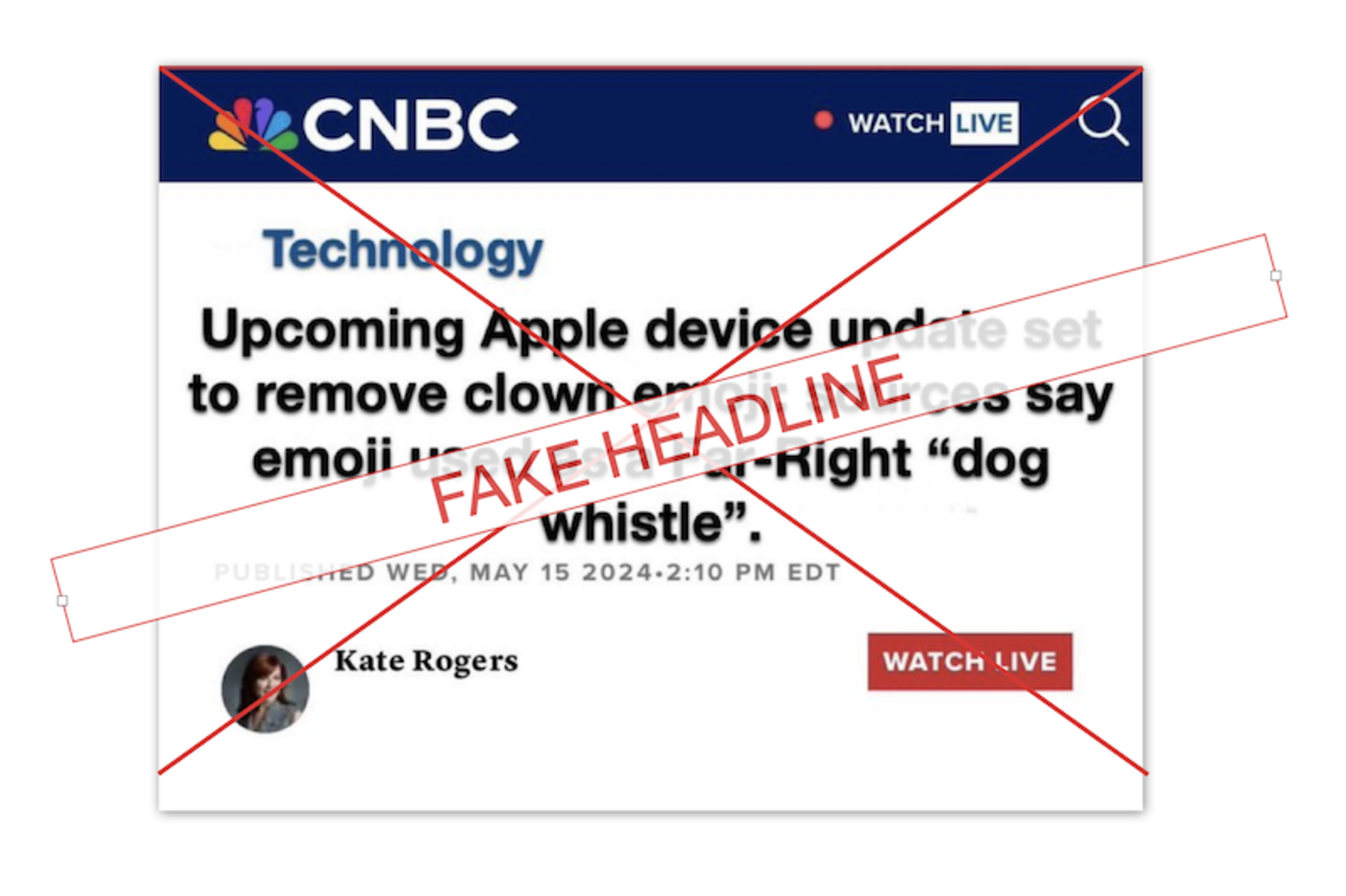 Noticia falsa sobre Apple