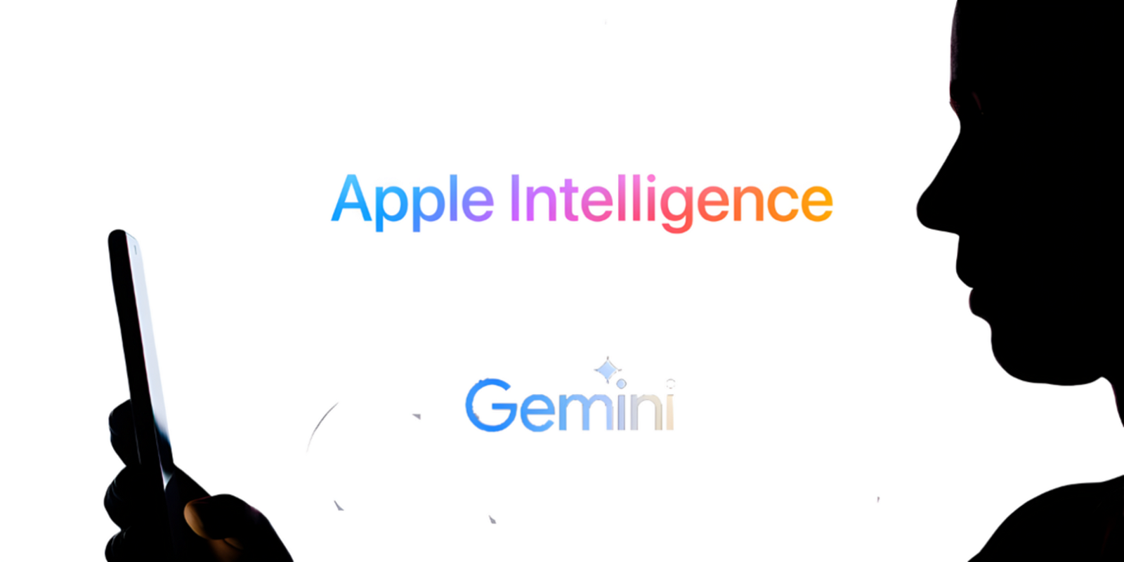 Logos de Apple Intelligence y Gemini de Google