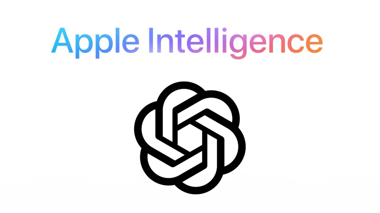 Logos de Apple Intelligence y ChatGPT